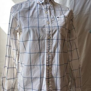 Tommy Hilfiger White and Blue Grid Shirt